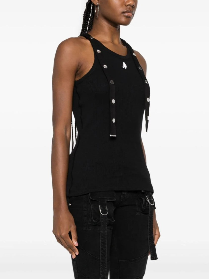 The Attico Ribbed Black Tank Top