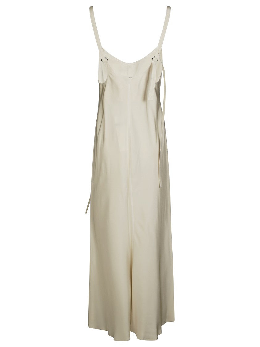 Sportmax Viscose Midi Dress With Adjustable Straps And Flared Silhouette