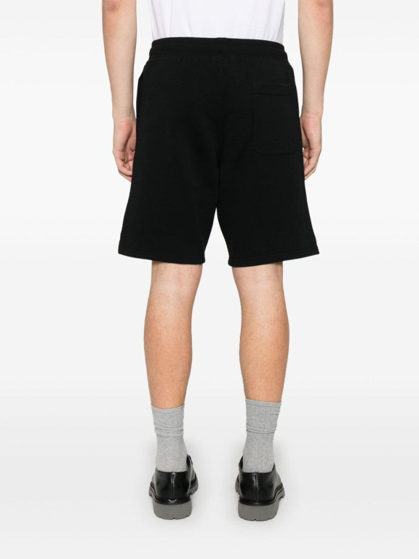Ami Black De Coeur-Embroidered Shorts