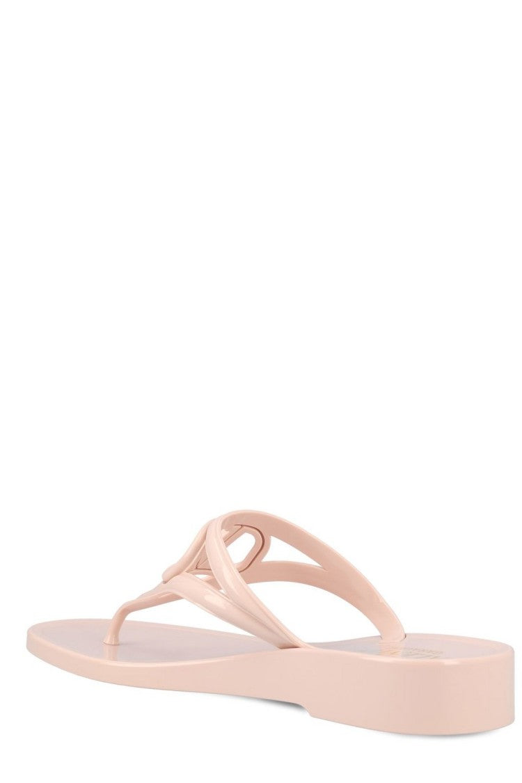 Valentino Thong Sandal With Glossy Finish