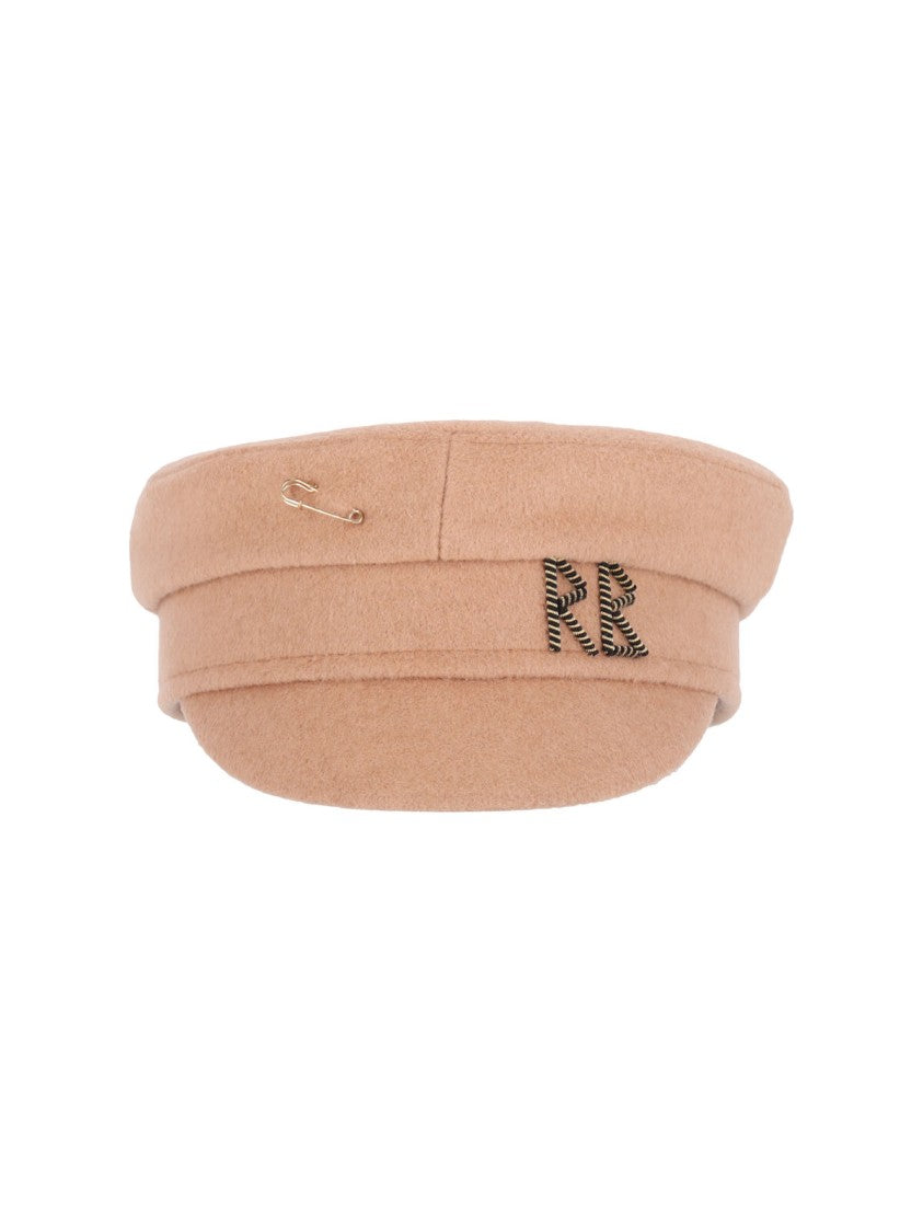 Ruslan Baginskiy Wool Hat With Pin "Baker Boy" Beige