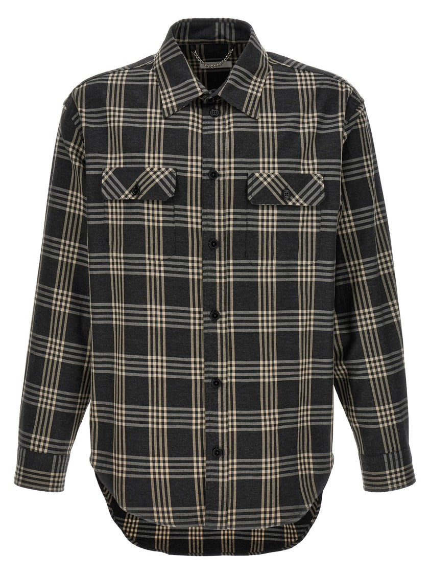 1989 Studio Check-Print Cotton Flannel Shirt With Logo Detail
