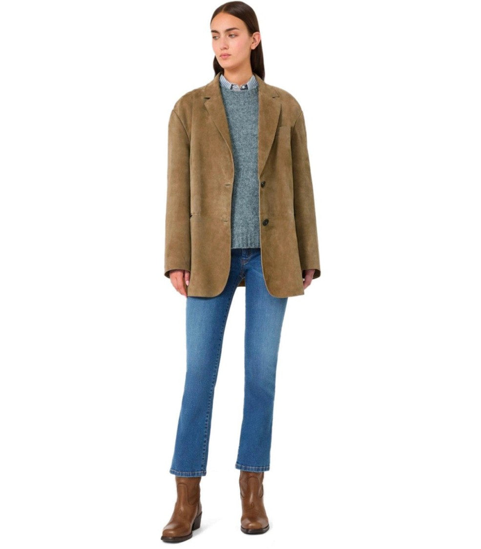 Max Mara Rolanda Beige Single-Breasted Blazer