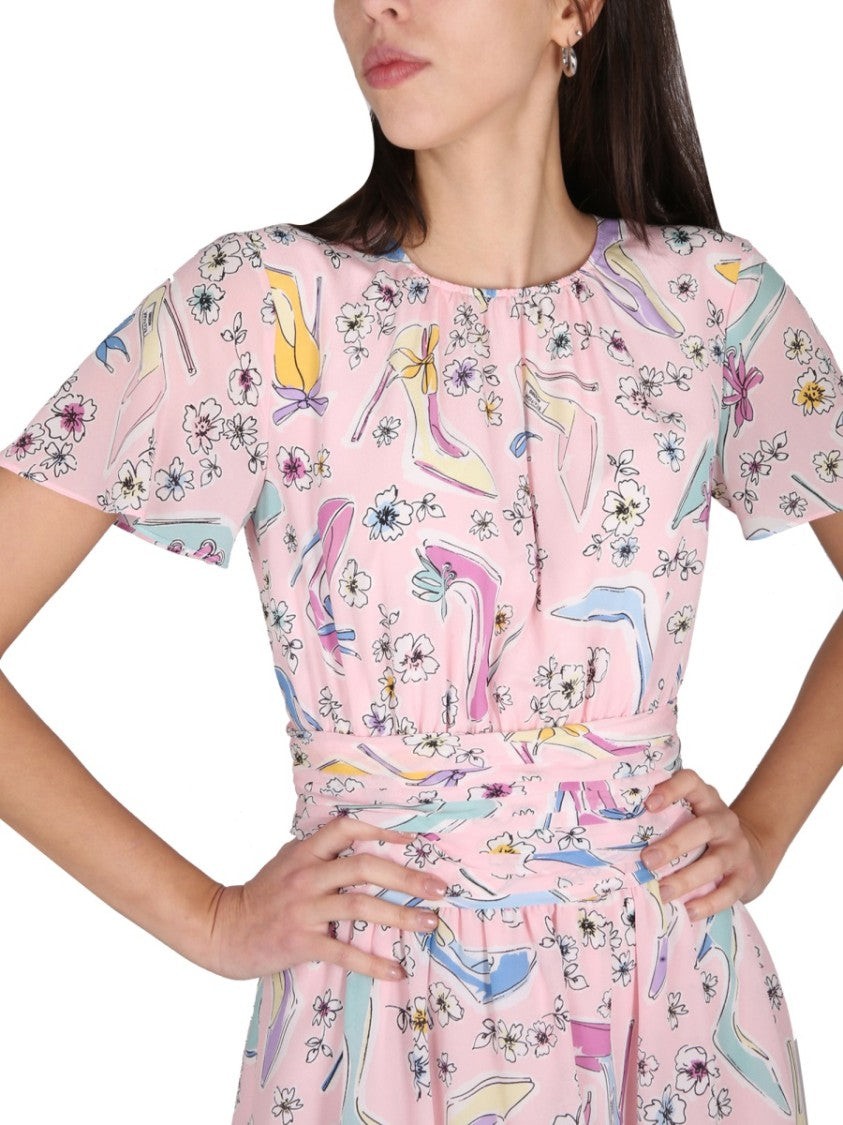 Boutique Moschino Heels And Flowers Dress