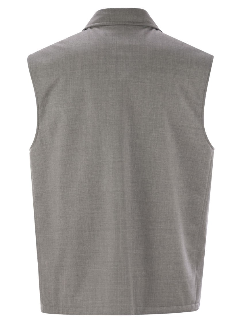 Brunello Cucinelli Sleeveless Jacket In Virgin Wool