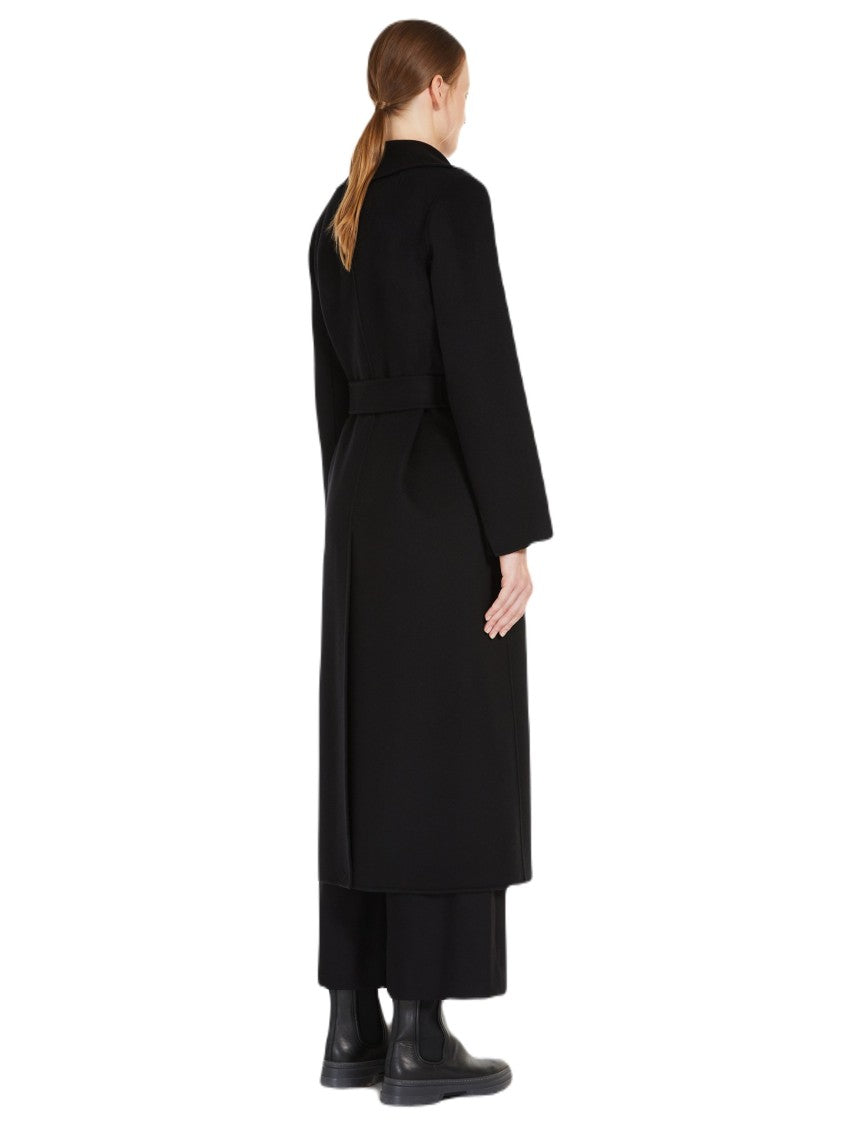 Max Mara Double-Faced Wool Long Coat With Silk Sleeves