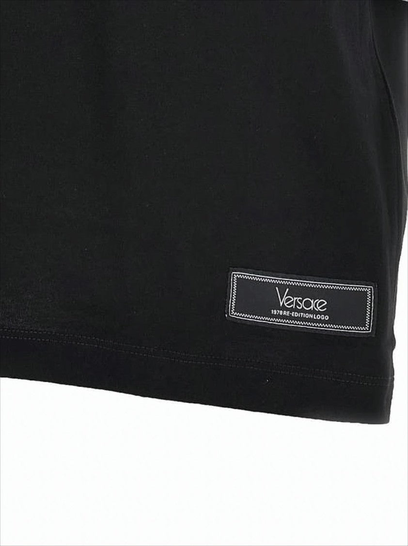 Versace Short-Sleeve Cotton T-Shirt With Bold Logo Print