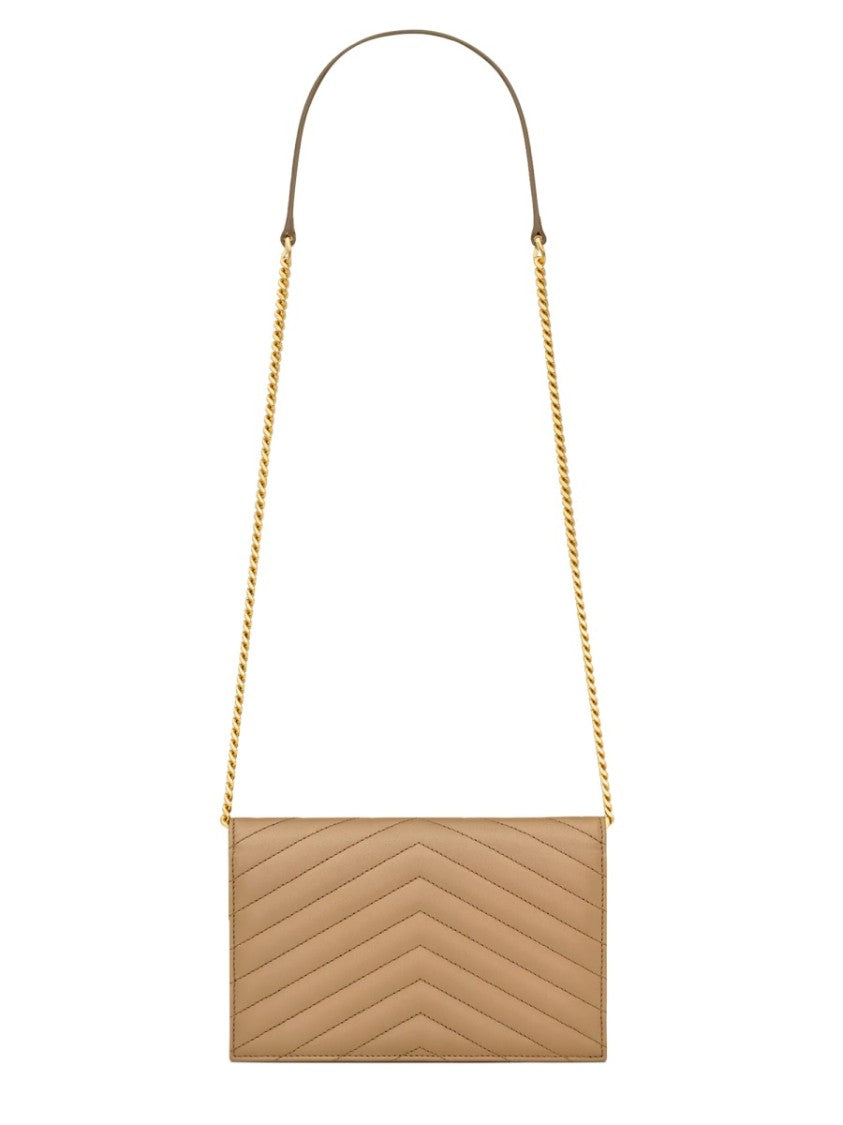 Saint Laurent "Envelope Cassandre" Wallet With Chain