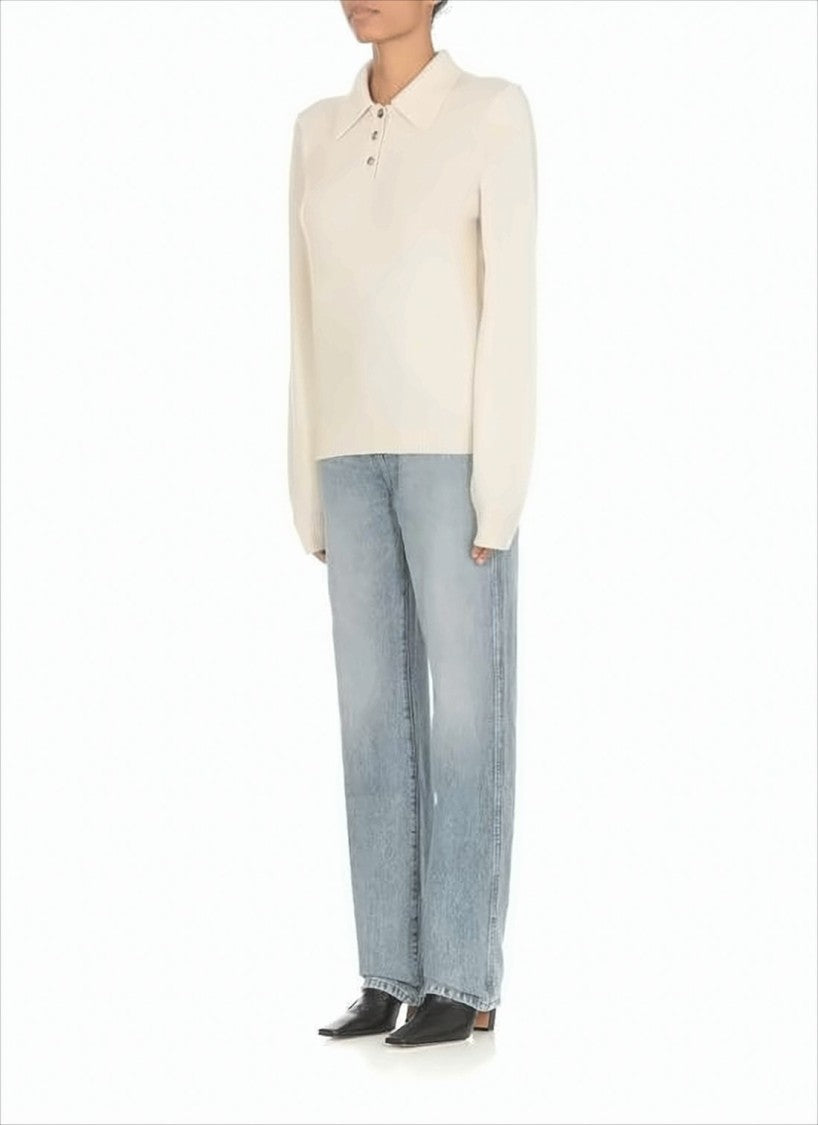 Khaite High-Waisted Light Blue Denim Pants With Vintage Appeal