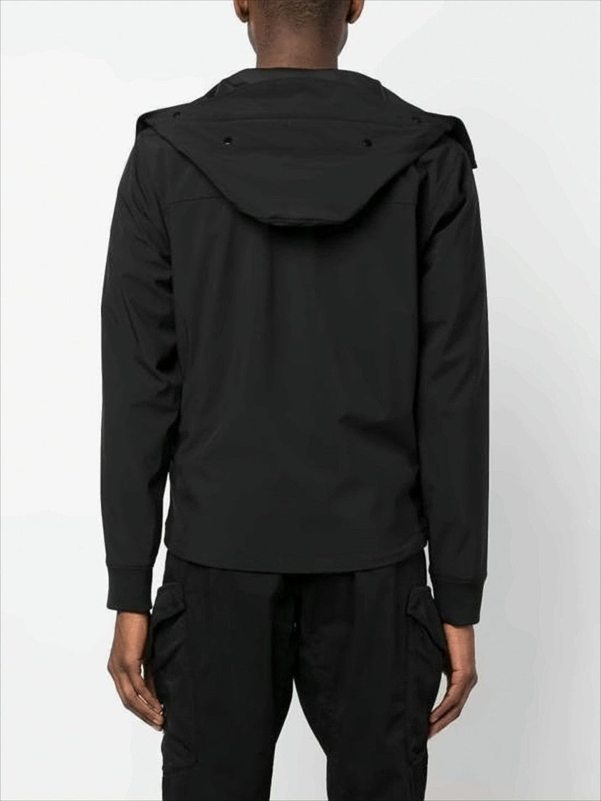 C.P. Company Front Zip Black Jacket With Adjustable Hood