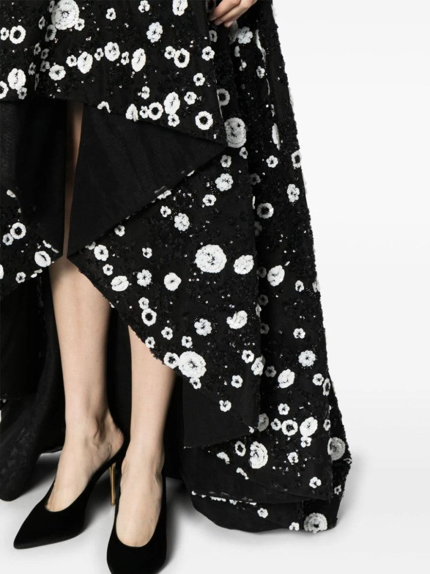 Saiid Kobeisy Tulle, High-Low Dress With Dotted Beading