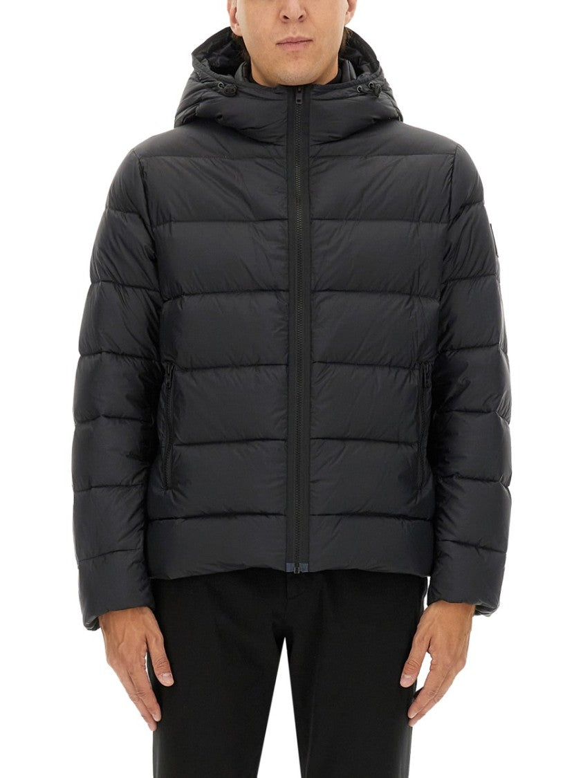 Fay Double Front Puffer Jacket With Hood And Matte Finish
