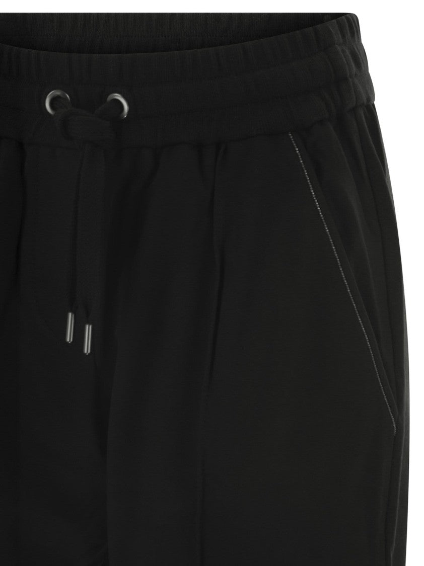 Brunello Cucinelli Track Trousers In Lightweight Stretch Cotton Fleece