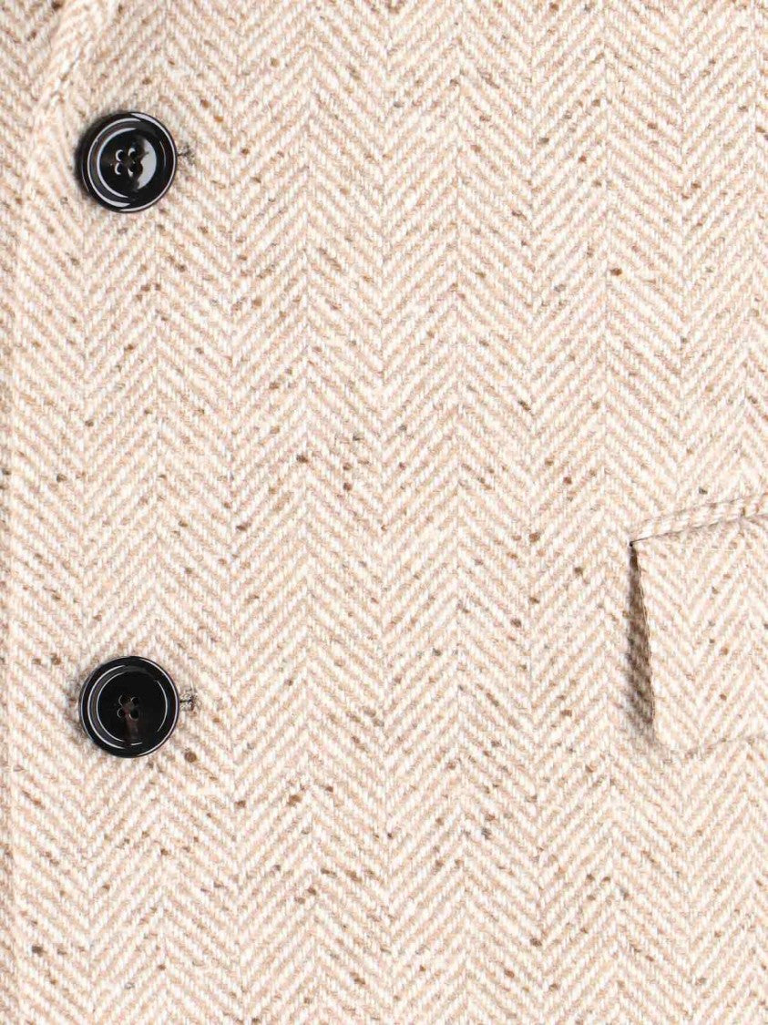 Lardini Single-Breasted Coat – Beige
