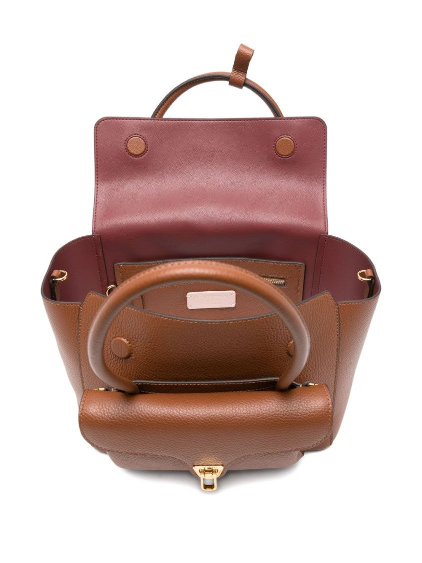 Coccinelle Structured Calfskin Shopper Bag With Gold-Tone Accents