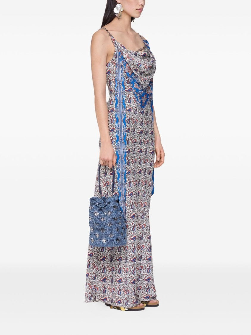 Rabanne Woven Raffia Shoulder Bag With Brass Hardware
