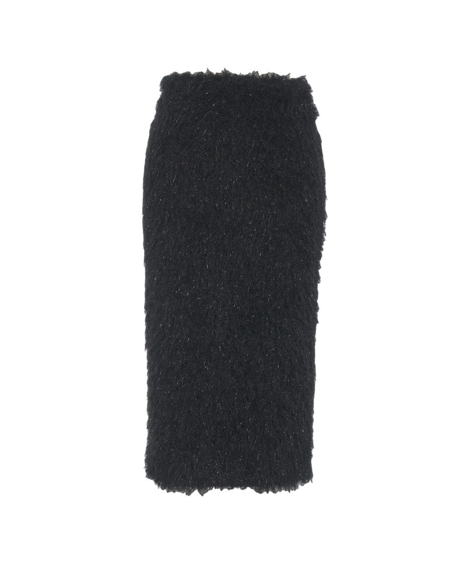 Jucca Textured Knit Midi Skirt With Form-Fitting Silhouette