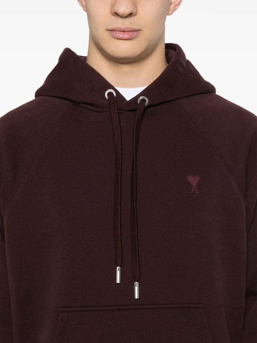 Ami Chocolate Brown Motif Hoodie