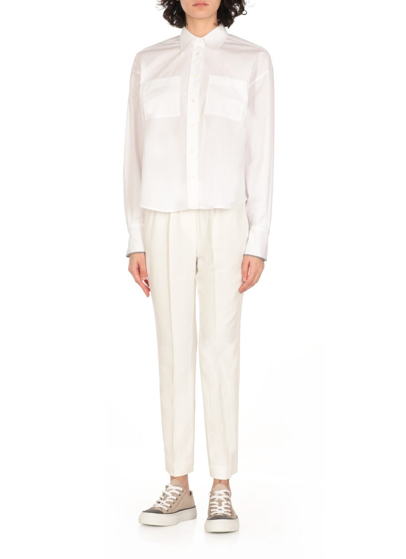 Brunello Cucinelli White Cotton Shirt