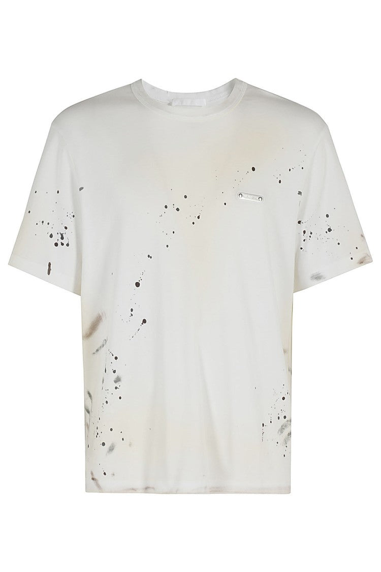 Helmut Lang Hand-Painted White Cotton T-Shirt