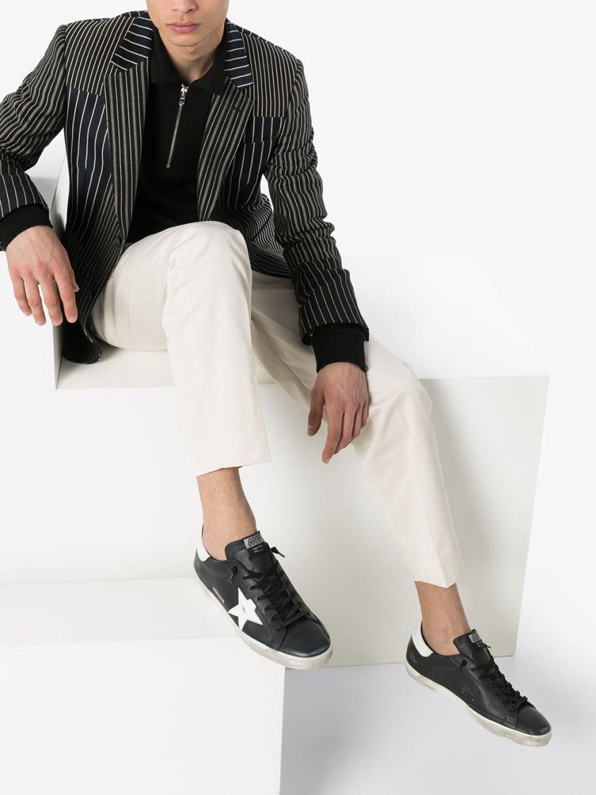 Golden Goose Sneaker With Black Leather Upper And Signature Star Patch