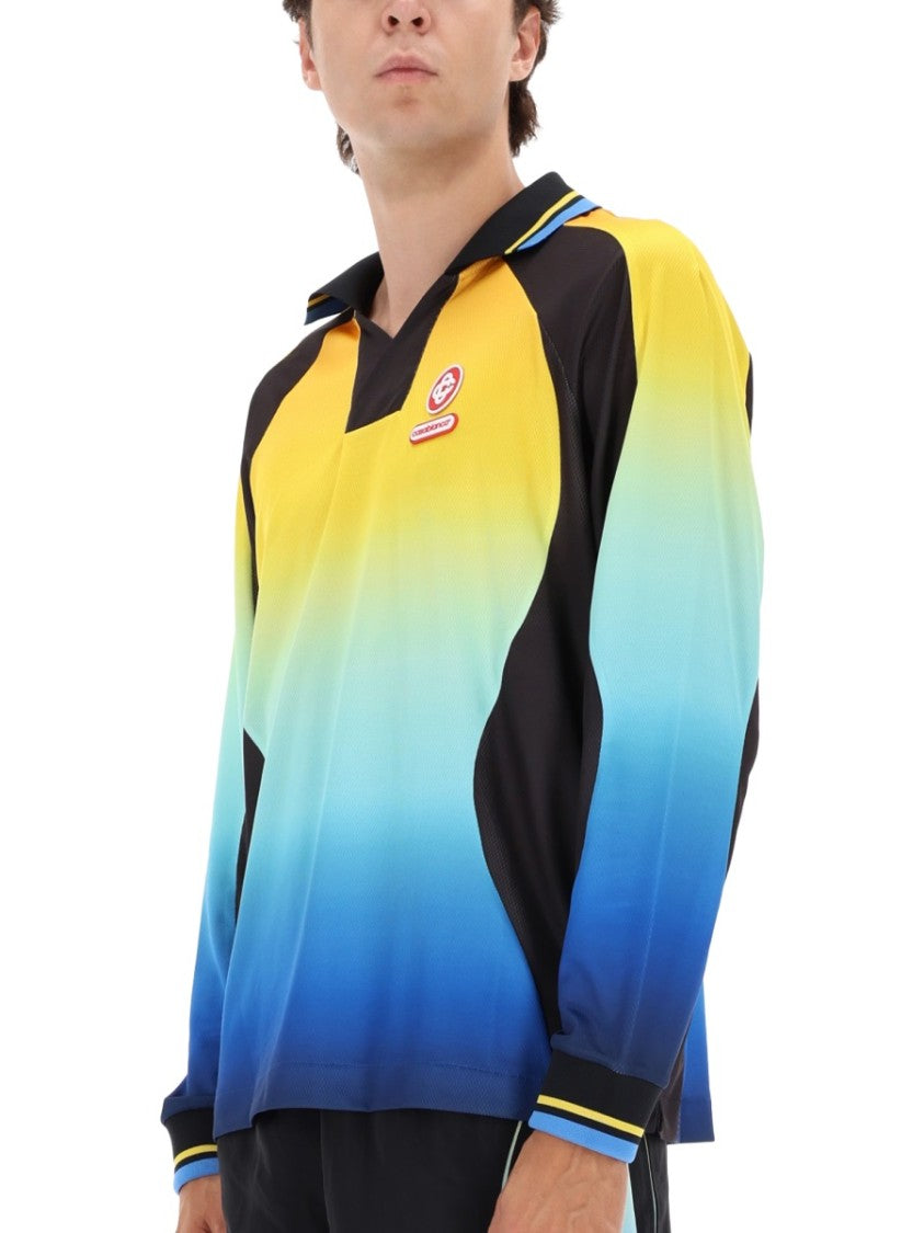Casablanca Gradient Long-Sleeve Top With Sporty Accents
