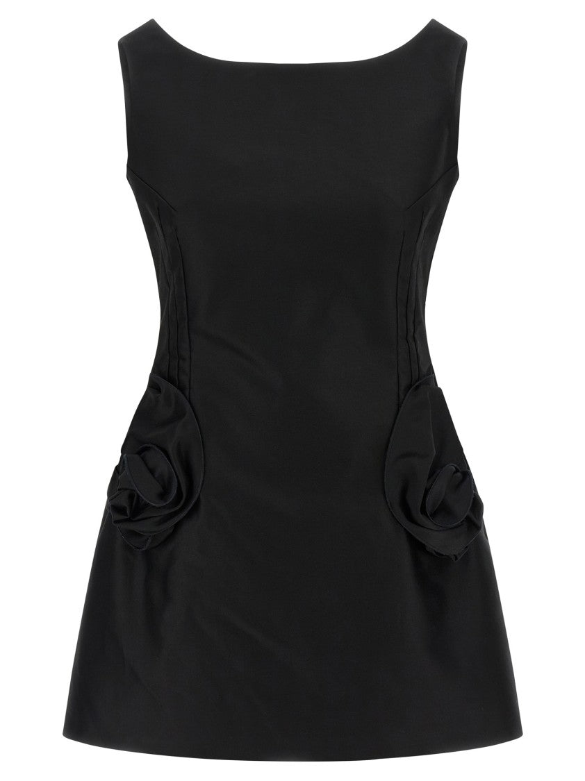 Magda Butrym Cotton Mini Dress With 3D Floral Pocket Details
