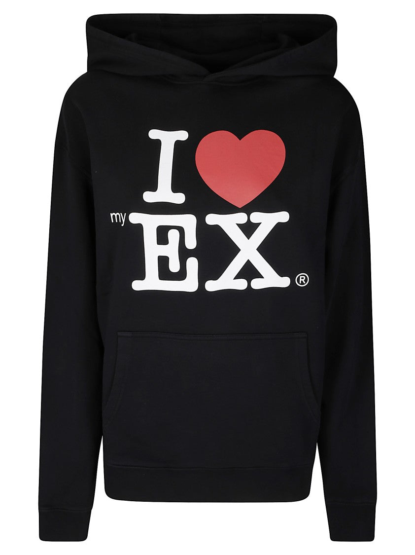 Carne Bollente Black Graphic Print Hoodie With Kangaroo Pocket