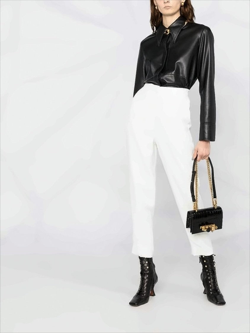Alexander Mcqueen Crocodile-Embossed Black Calf Leather Crossbody Bag