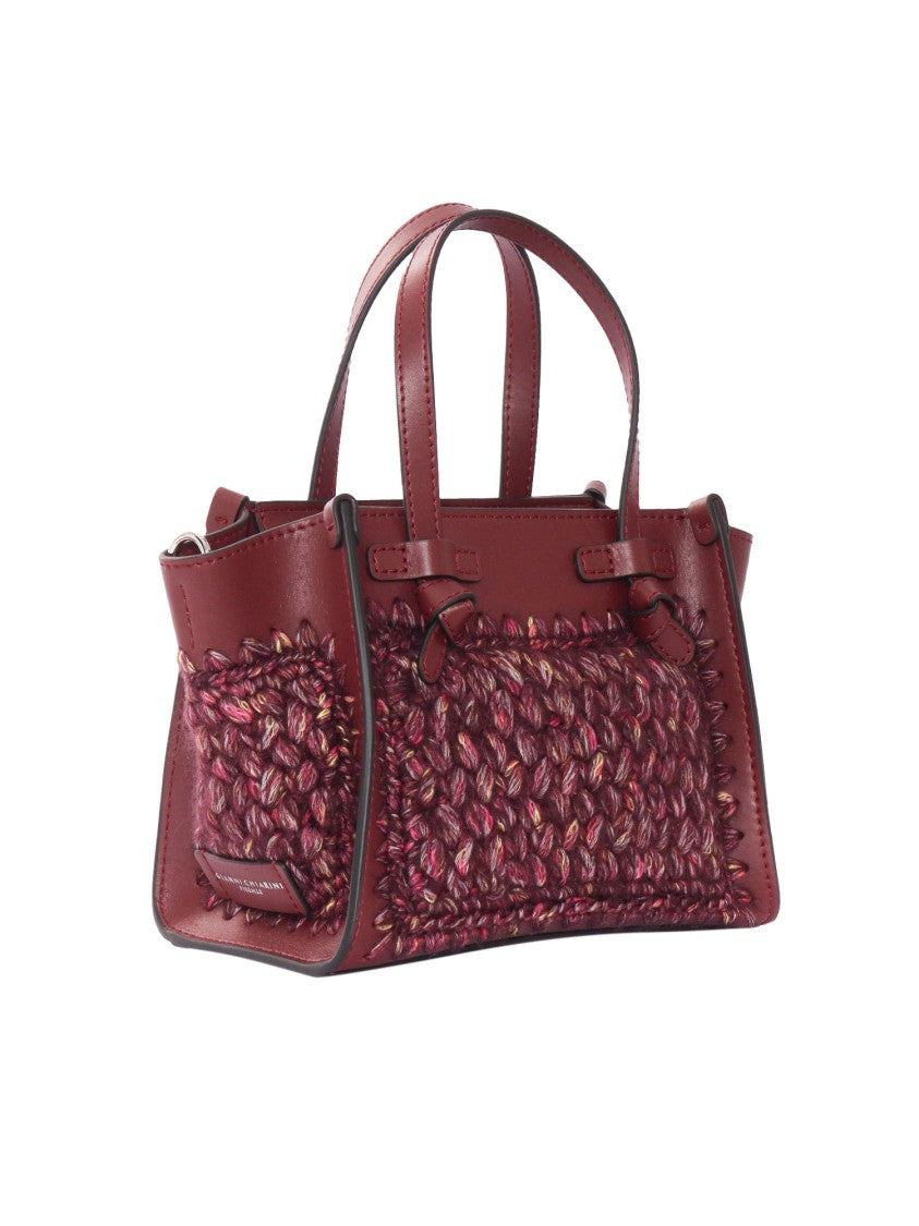 Gianni Chiarini Structured Leather And Fabric Handbag