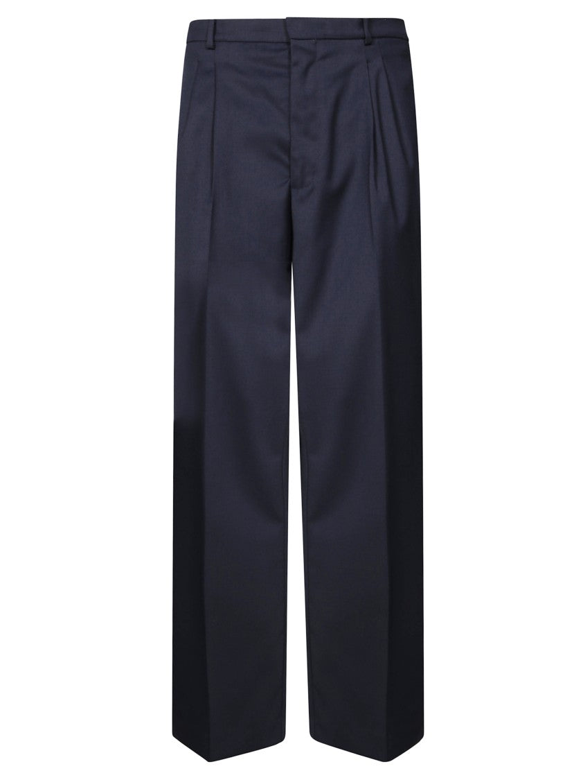 Amaranto Wide-Leg Cropped Wool Trousers