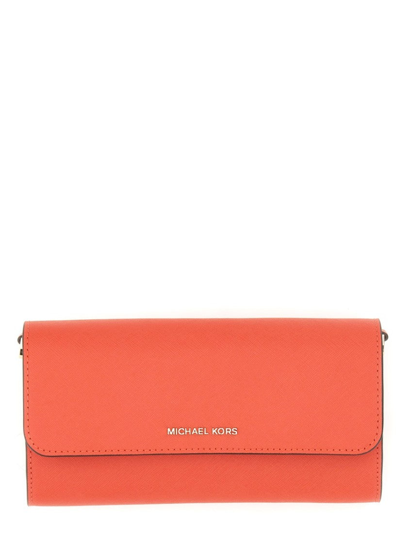 Michael Michael Kors Cow Leather Wallet With Detachable Shoulder Strap