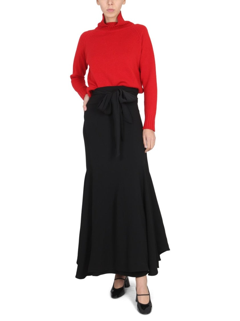 Stefano Mortari High-Waisted Skirt With Prominent Waist Bow