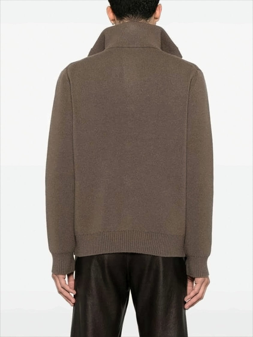 Bottega Veneta Relaxed Fit Brown Wool Cardigan