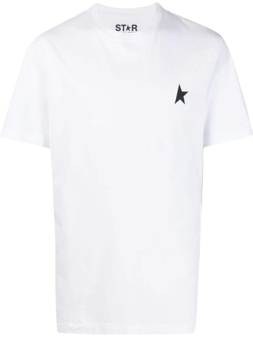 Golden Goose White Crew Neck T-Shirt With Star Logo Detail