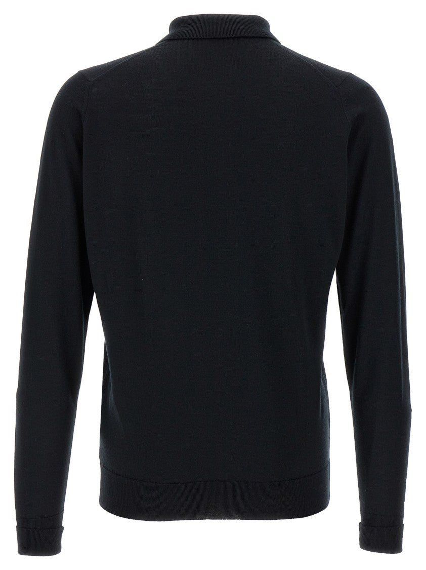 John Smedley Fitted Merino Wool Polo Shirt With Classic Collar