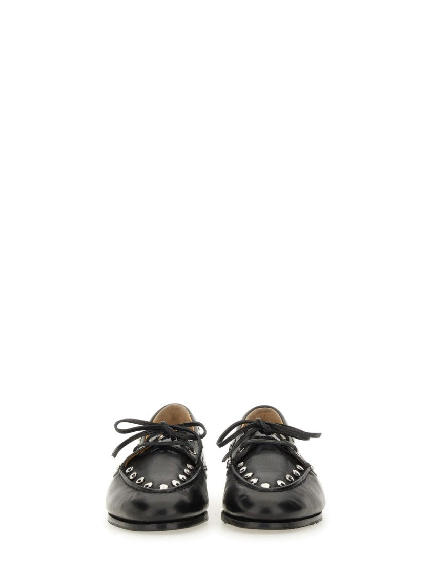 Bally Moccasin "Plume" With Delicate Bow Lace Detail