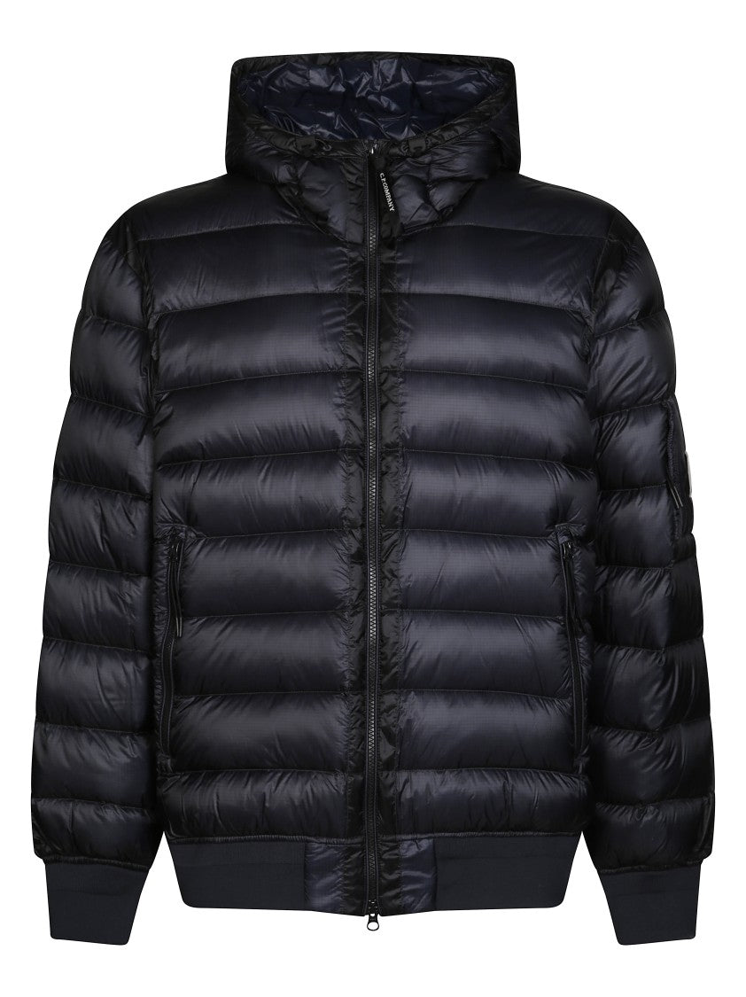 C.P. Company Quilted Padded Medium Jacket With Glossy Finish And Hood