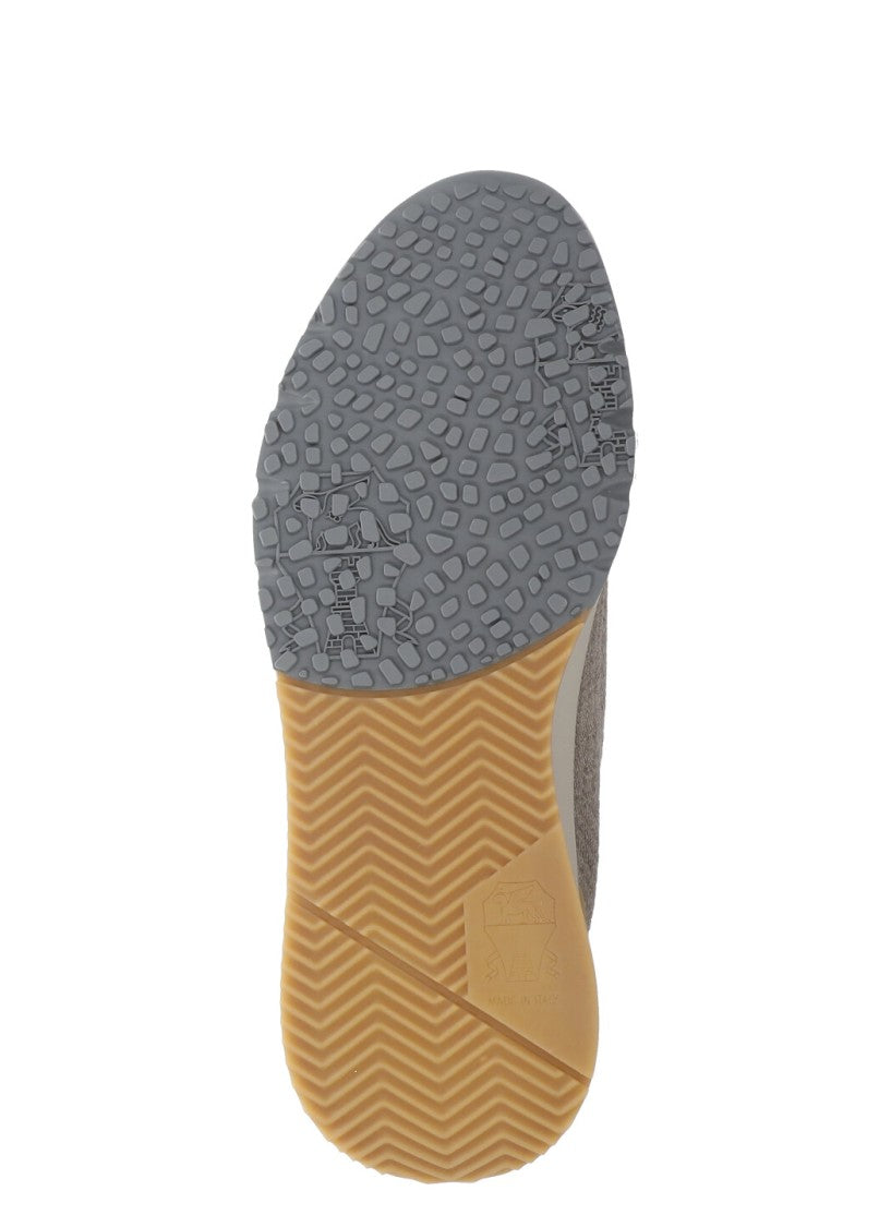 Brunello Cucinelli Wool Knitted Sneakers With Leather Accents