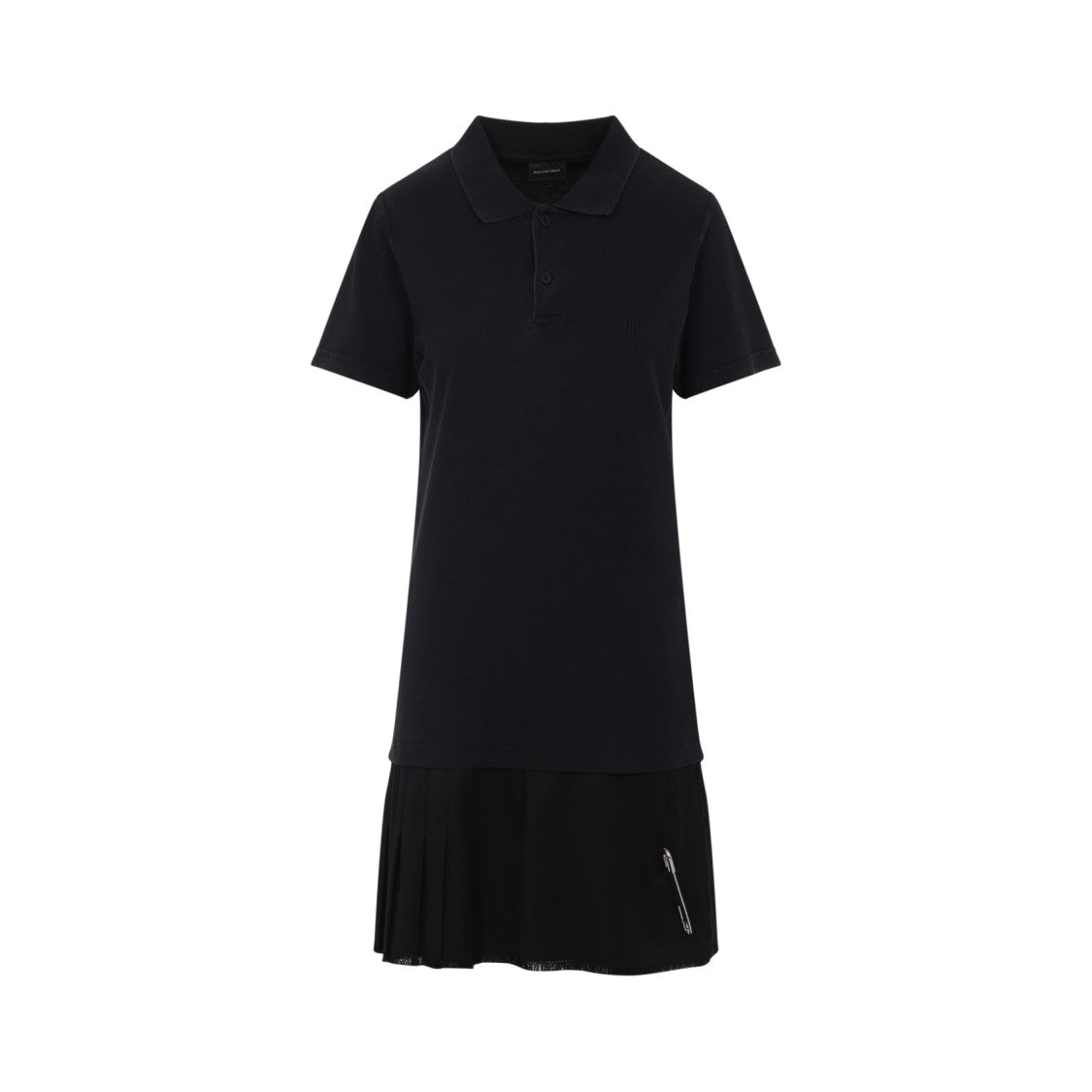 Balenciaga Polo-Style Mini Dress With Pleated Skirt