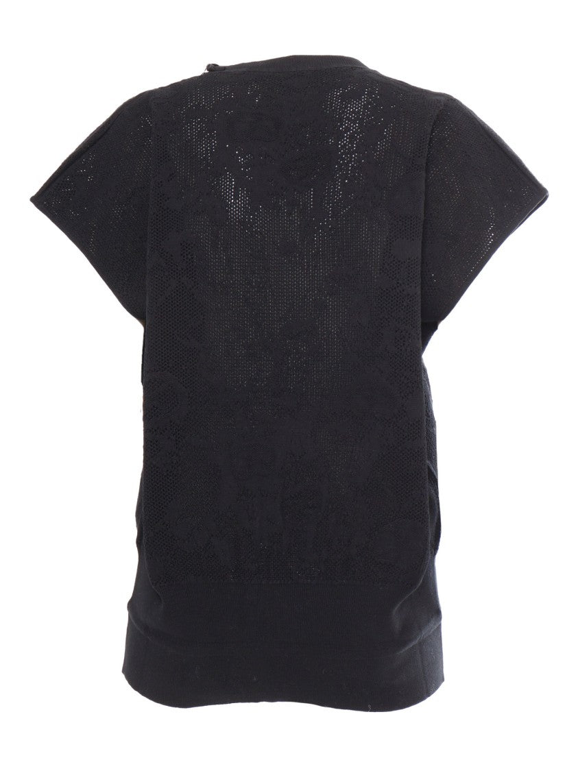 Fabiana Filippi Cotton Jacquard Crewneck Vest