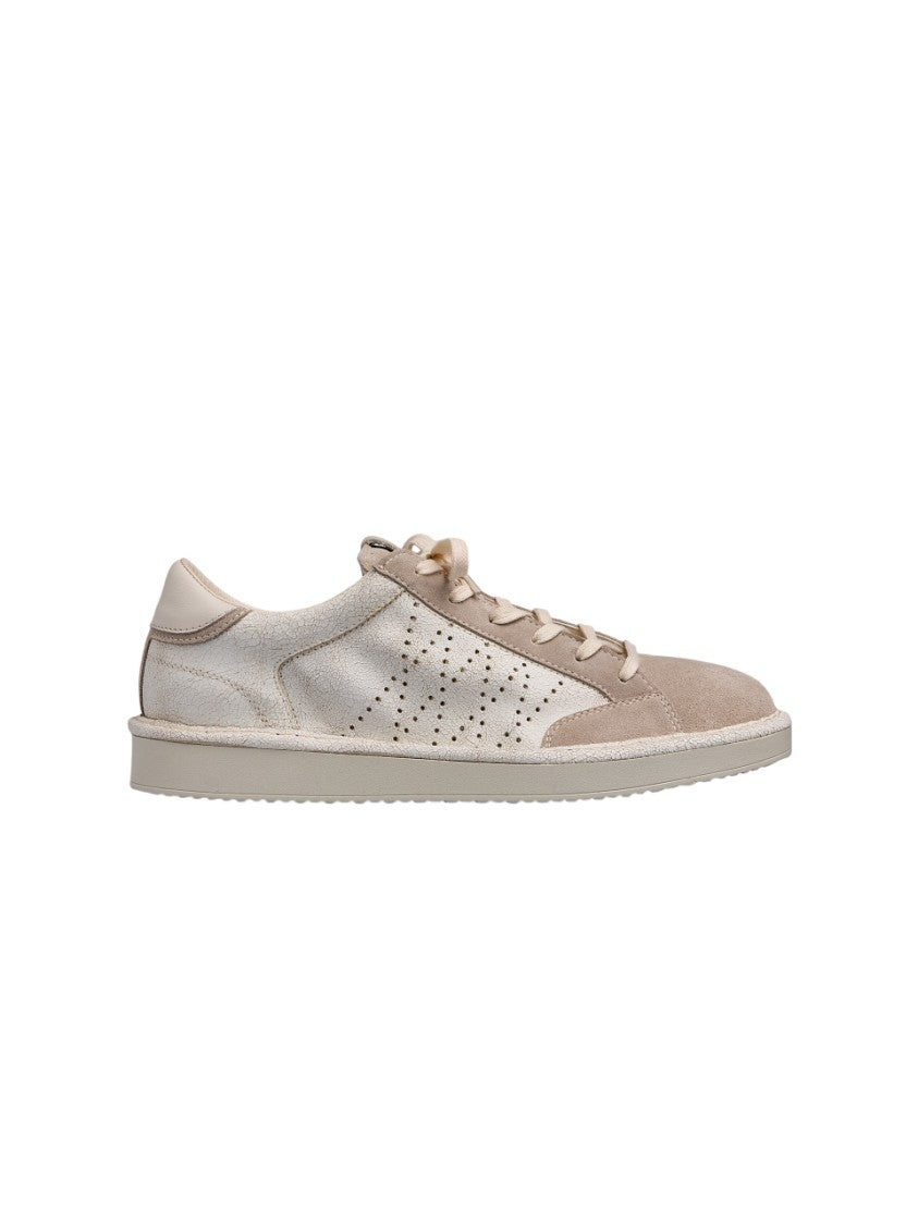 Panchic Lace-Up Sneakers With Contrast Suede Toe Cap