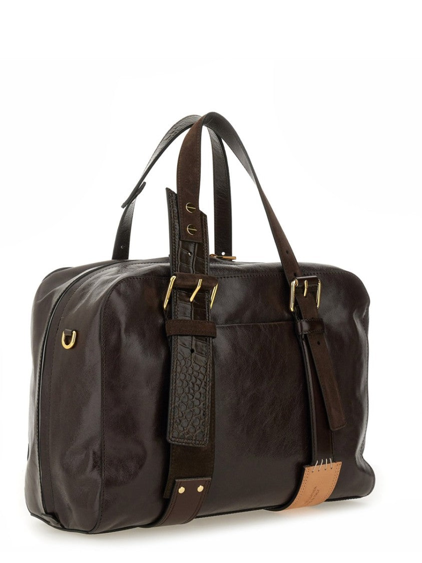 Moschino Structured Leather Handbag