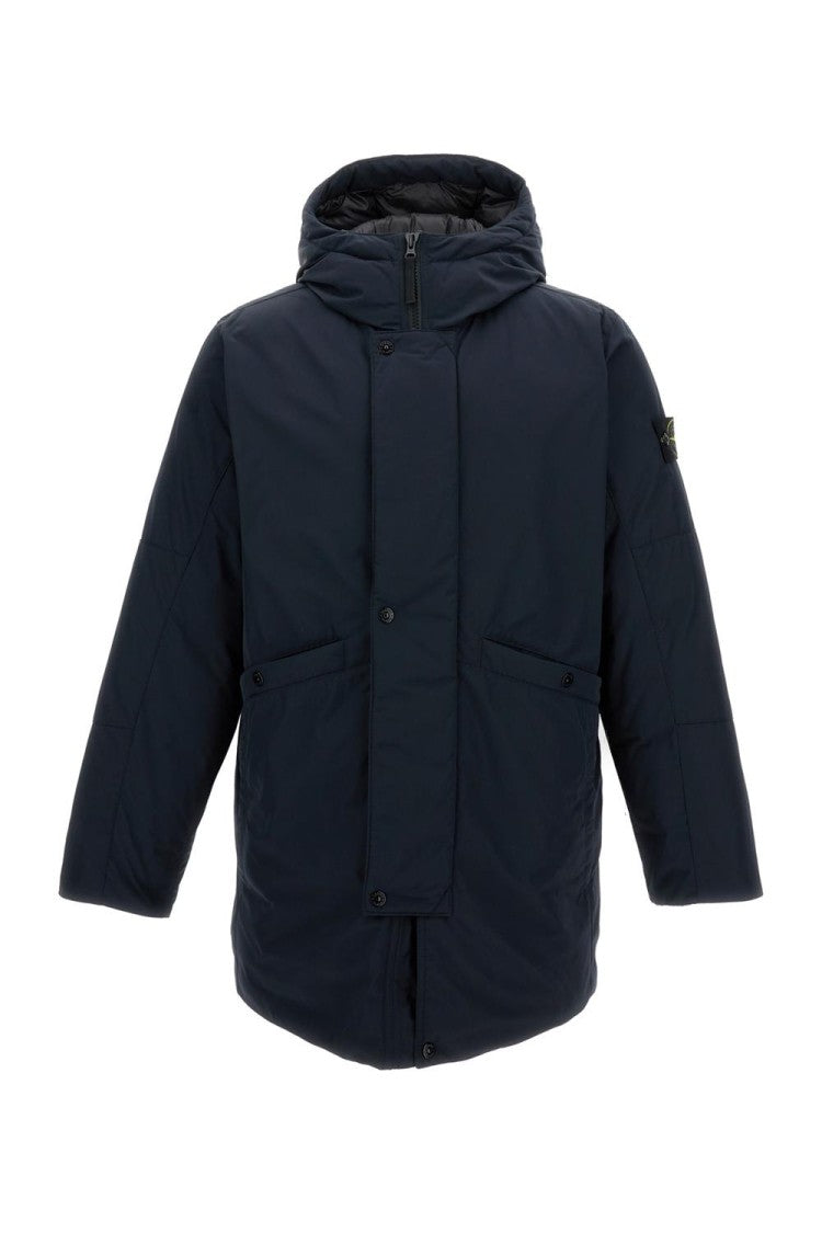 Stone Island Padded Hooded Parka With Front Zip