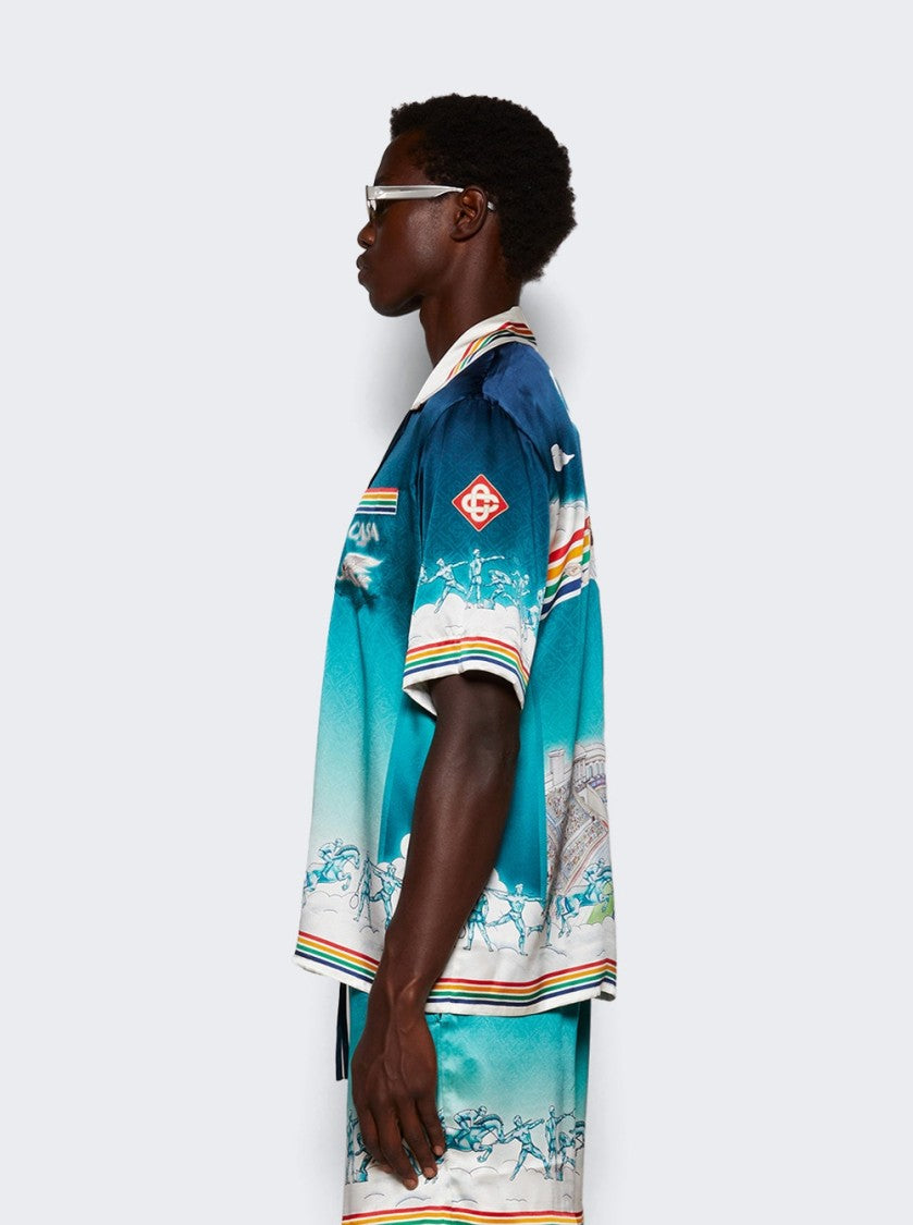 Casablanca Short Sleeve Cuban Collar Shirt La Deesse Du Stade
