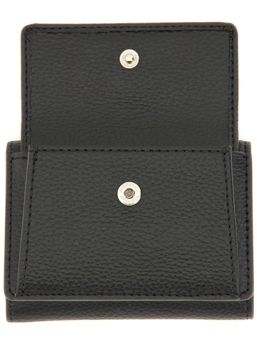 Vivienne Westwood Textured Black Flap Purse With Signature Emblem