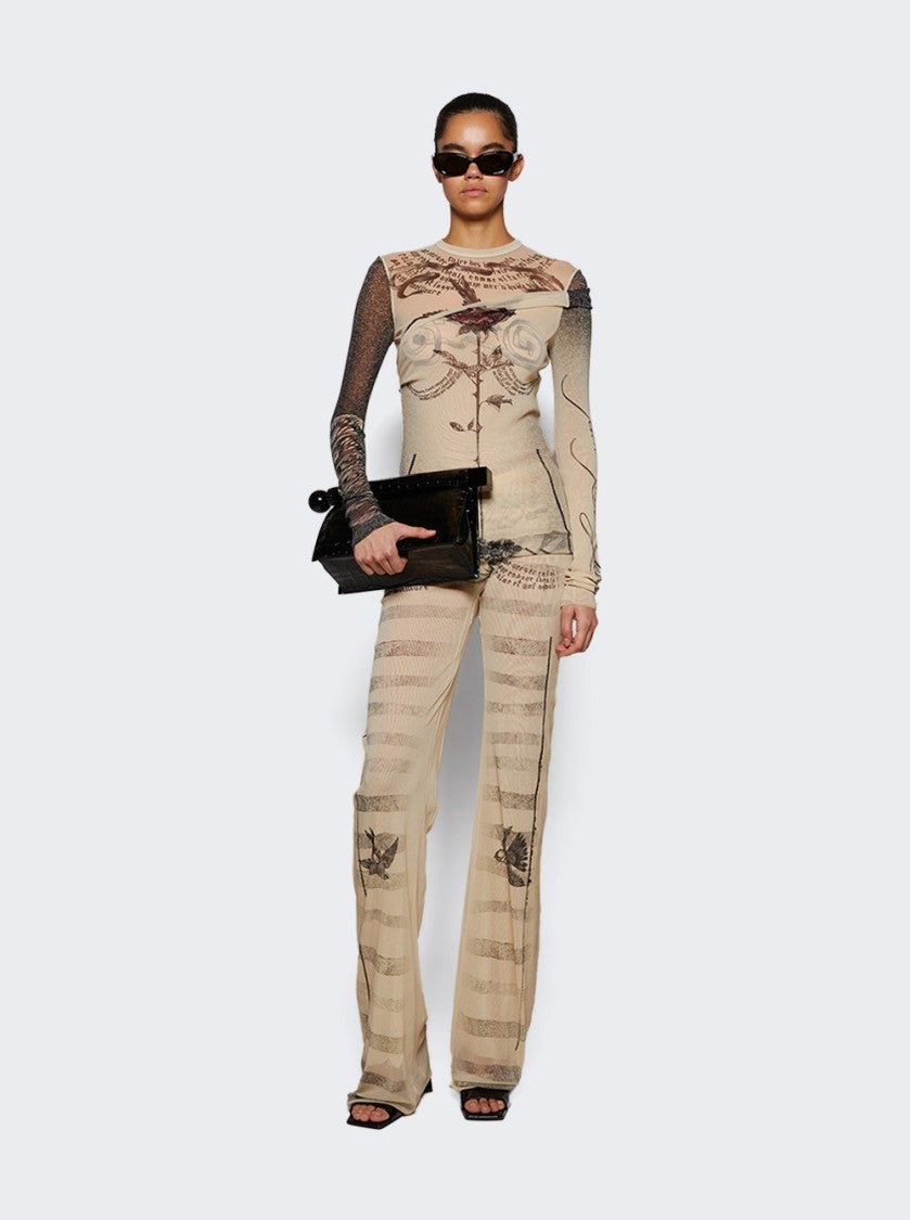 Jean Paul Gaultier Double Layer Mesh Tattoo Rose