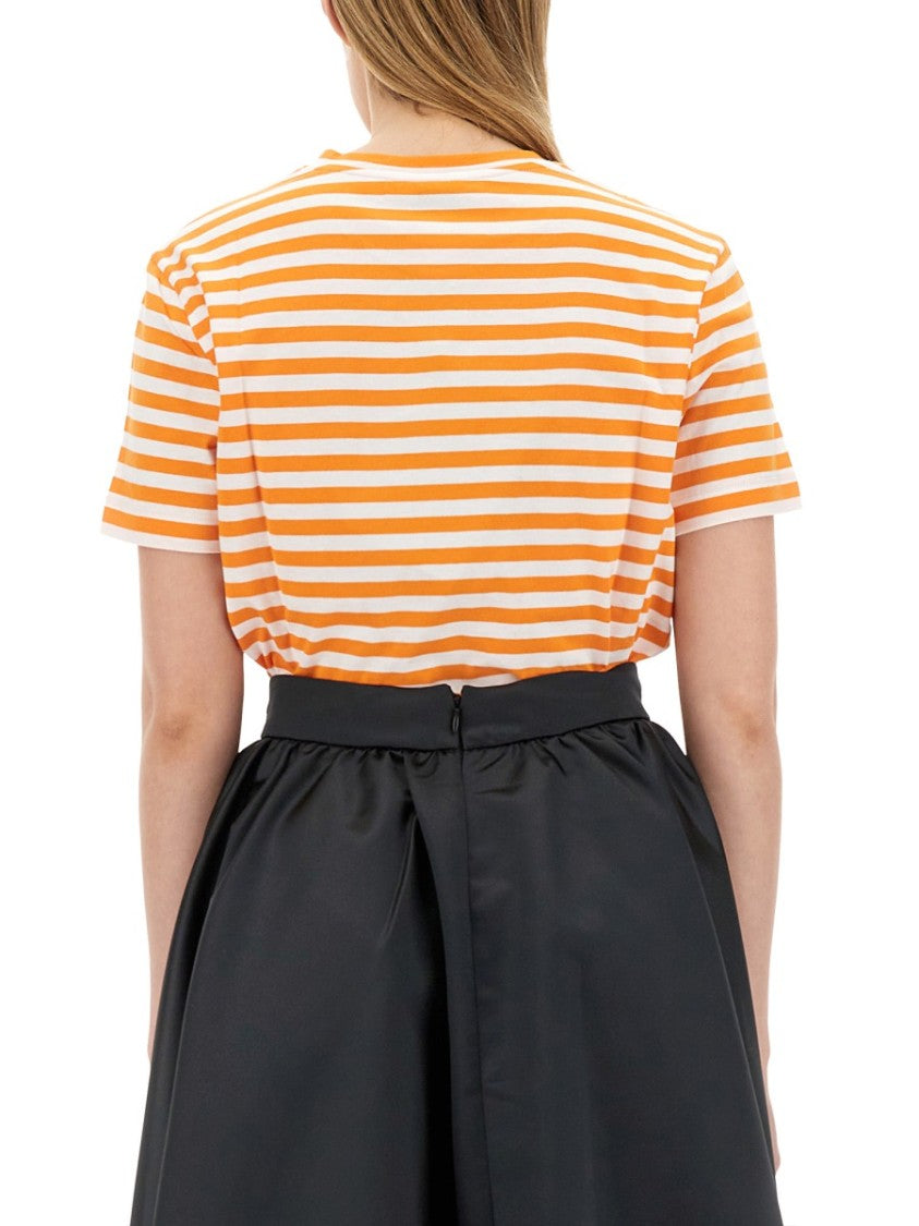 Patou Logo-Emblazoned Cotton T-Shirt With Bold Stripes