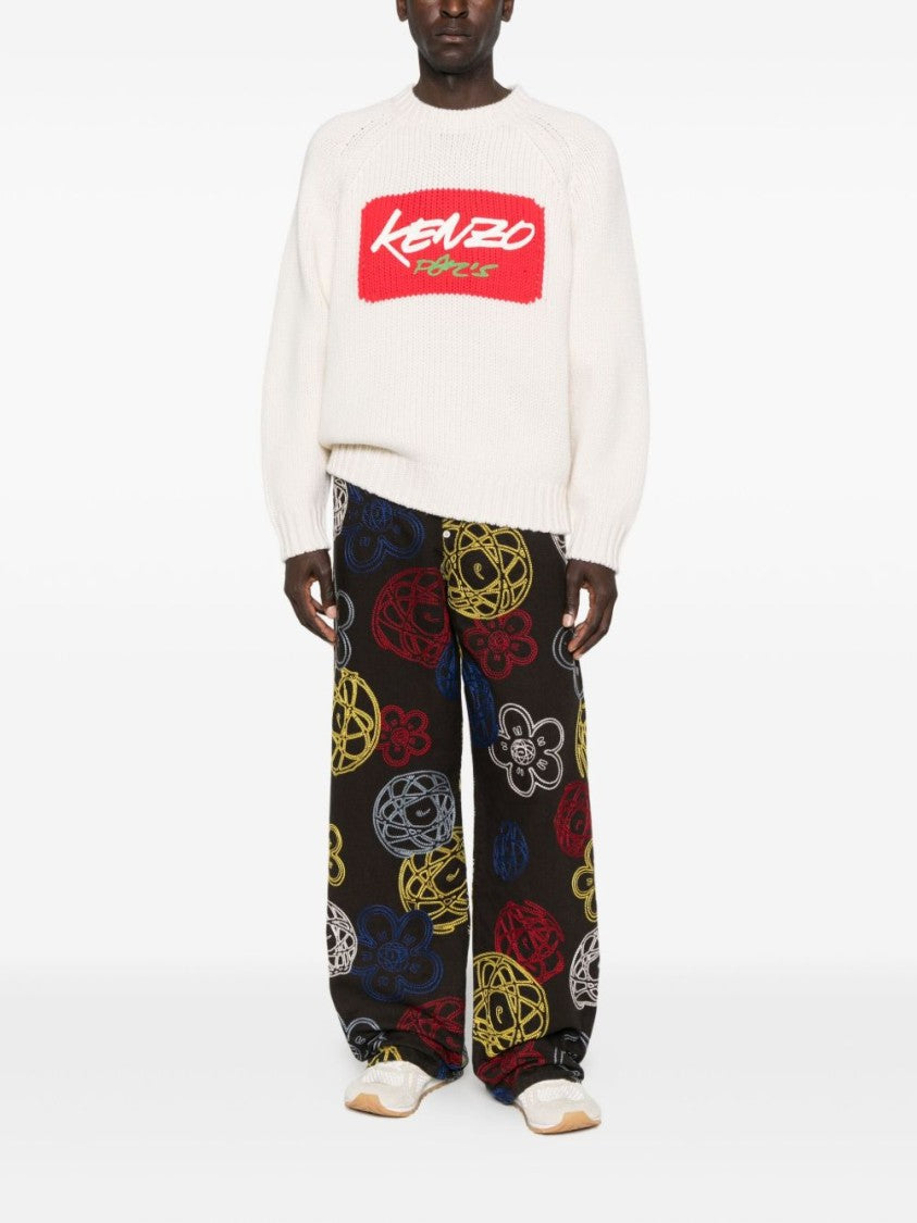 Kenzo Big Logo Wool Jumper With Signature Detail
