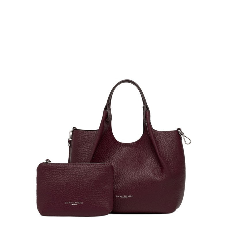 Gianni Chiarini Contemporary Double-Grain Leather Handbag With Detachable Strap